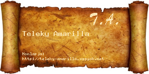 Teleky Amarilla névjegykártya